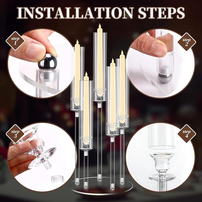 35inch 10pcs Acrylic Candelabra Centerpieces - Image 7