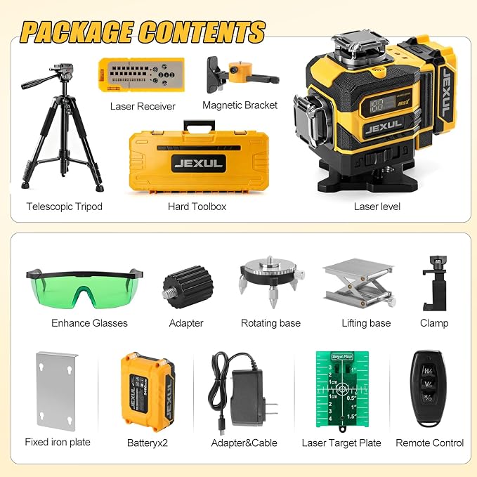 Auto-Tracking 4D 16 Line Laser Level Motorized 360° | Remote Receiver - Image 6