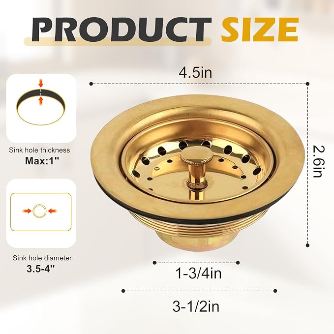 Champagne Bronze Sink Garbage Disposal Flange and Stopper - Image 4