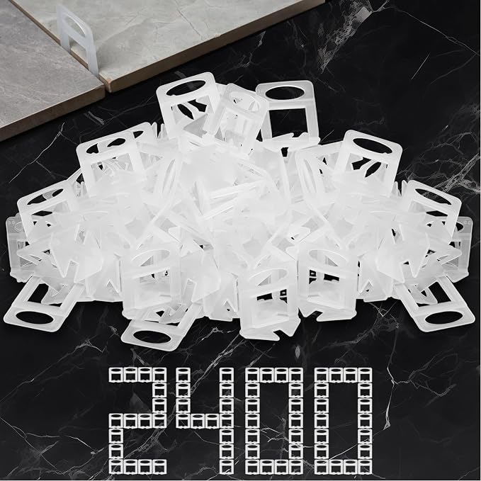 Storystore 2400pcs Tile Leveling System Clips 1/8 Inch Tile Spacers | Tile by Storystore