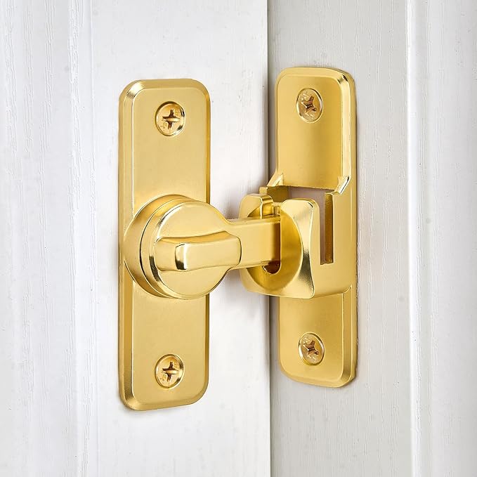 2 Pcs Gold 90/180 Degree Flip Latch, Zinc Alloy Barn Door Latch | Right Angle - Image 3