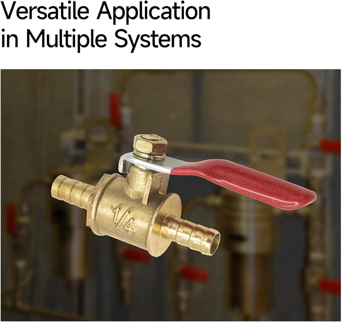 2-Pack 1/4 Inch Brass Ball Valve, 6mm Hose Barb - Image 7