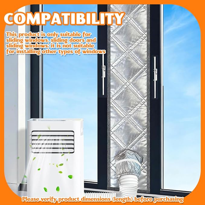 39" Sliding Door AC Vent Kit, 3-Layer Thickened Thermal Barrier | Thermal - Image 7
