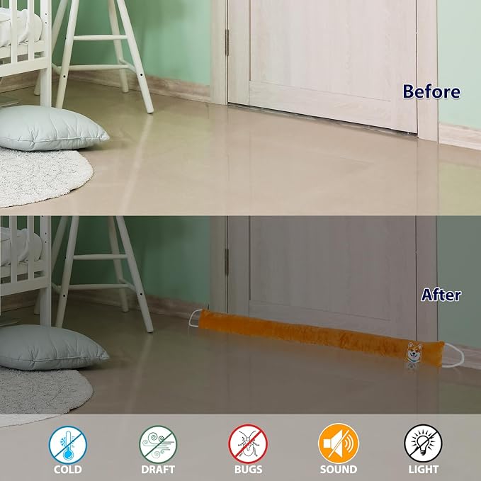 Decorative Weighted Under Door Draft Stopper 36 Inch, Heavy Duty Door Draft - Image 3