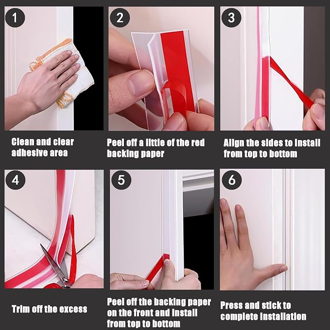 T-Shaped Door Draft Stopper – Weather Stripping Seal - Image 6