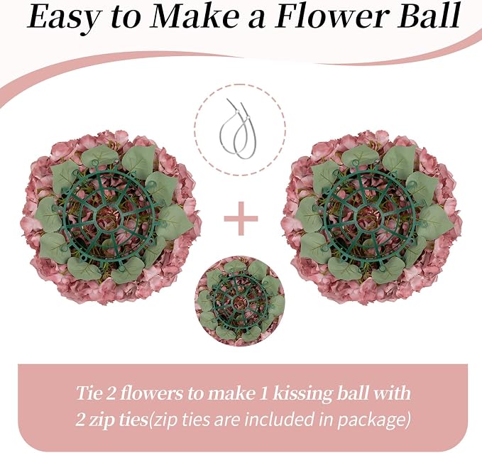 BLOSMON Artificial Flower Balls Wedding Centerpieces, Dusty Pink | 15.7" Dia - Image 6