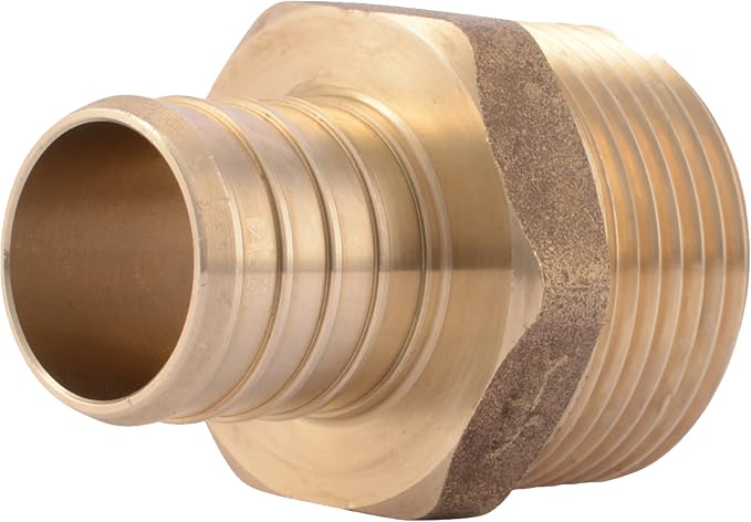 SharkBite 1 Inch Crimp MNPT Male Adapter, Brass Plumbing Fitting, PEX Pipe by SharkBite