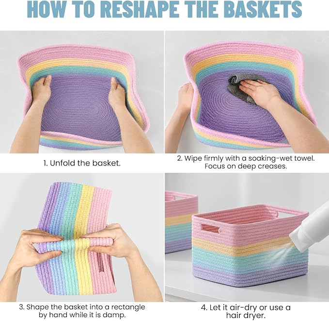 5 Pack Woven Storage Baskets, Decorative Storage Bins - Image 6