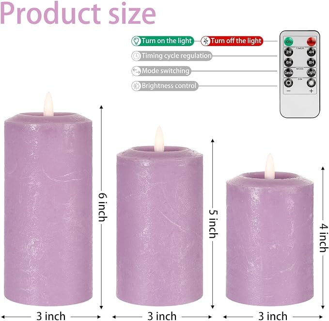 ANGELLOONG Purple Flameless Candles - Image 4