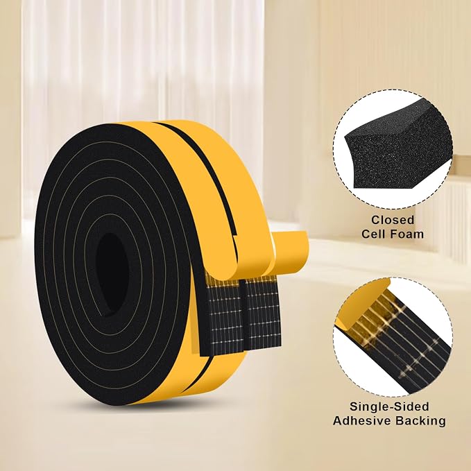 Thick Foam Tape for Garage Doors & Large Gaps, Strong Adhesive | Blocks drafts - Image 7