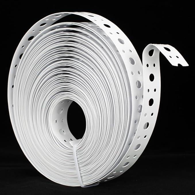 White Metal Strap 1-Inch x 50FT 0.6mm Thickness Galvanized Pipe Hanger Strap by AxiSculpt