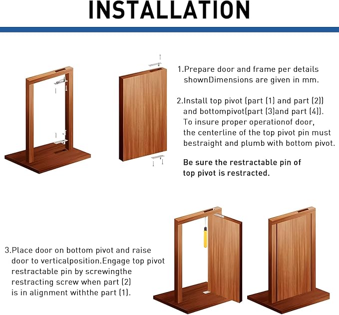 Hidden Bookcase Hinges Pivot Door Hinge - Image 4