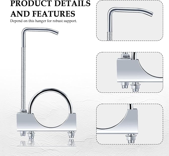 2.5 inch Exhaust Clamp with Hanger, Heavy Duty Exhaust Hanger with Clamp - Image 3