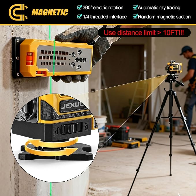 Auto-Tracking 4D 16 Line Laser Level Motorized 360° | Remote Receiver - Image 2