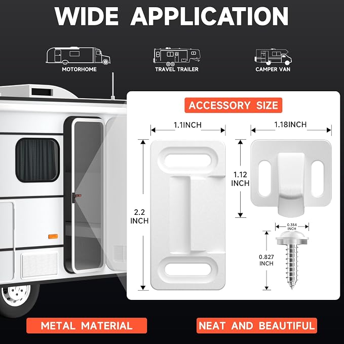 Zinc Alloy RV Screen Door Latch, Camper Screen Door Latch Replacement Kit - Image 5