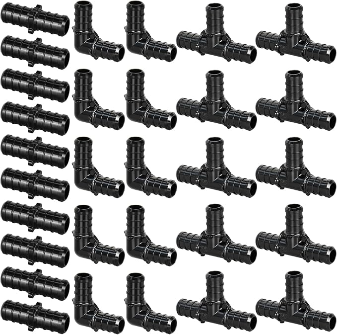 30pcs 1/2" Poly PPSU Barb Crimp PEX Fitting Combo, No Lead | 10pcs Each Elbows by PXZBLG