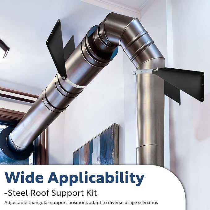 8-10" Adjustable Chimney Pipe Support Bracket, Fireplace Pipe Wall Bracket - Image 2