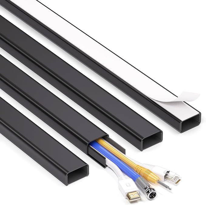 ZhiYo 66" Cord Covers for Wires on Wall, 1.2" W x 0.7" H | Fits 3-4 Cords by ZhiYo