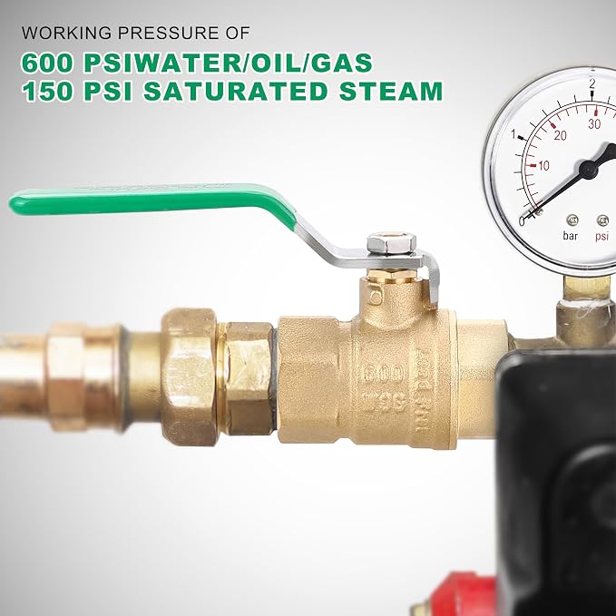 2PCS 3/4’’ NPT Ball Valve, Lead-Free Brass, Full Port Shut Off Valve - Image 3