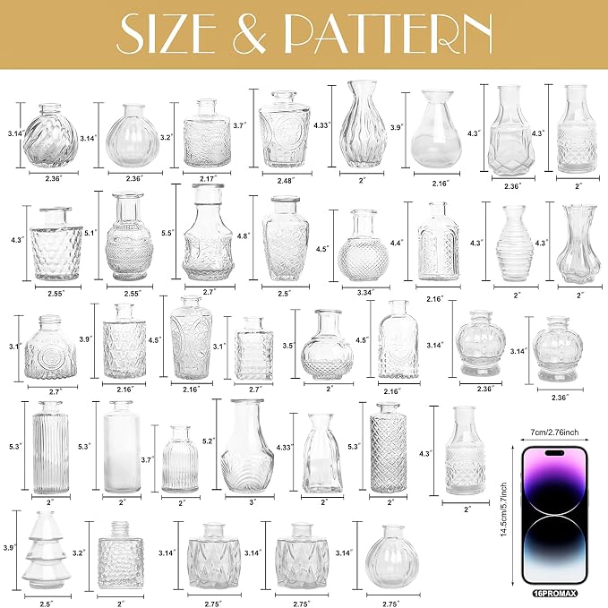 Petal Petite Small Clear Glass Bud Vase Set of 36 - Image 2