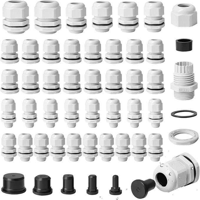 NPT Cable Gland Kits, IP68 Waterproof Nylon Strain Relief Cord Connector by SHAOHUA