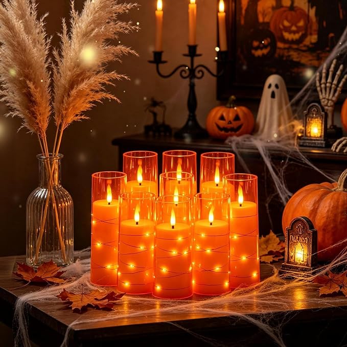 Nimiko Flickering Flameless LED Candles, Battery Operated Candles 9 Pcs - Image 4