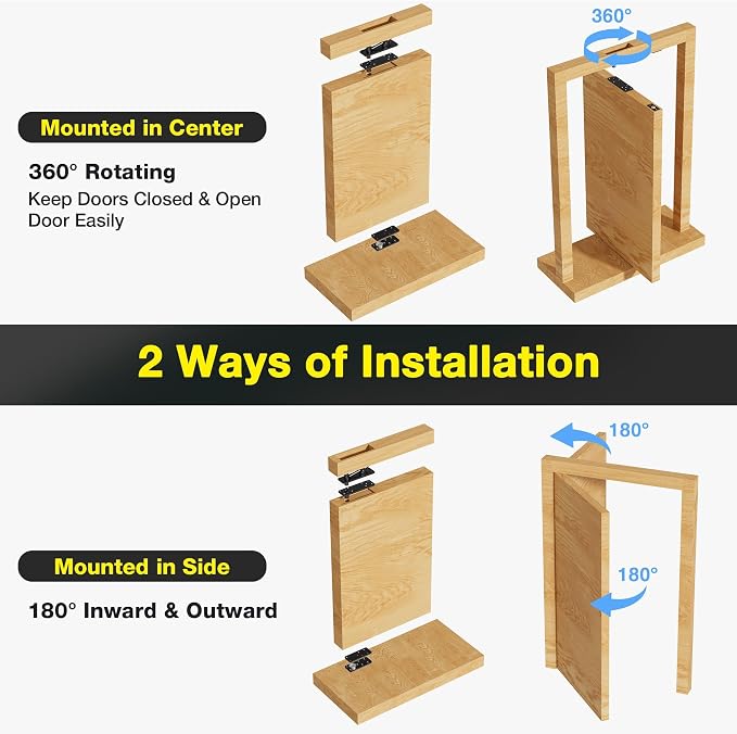 Hidden Door Hinge, 620LBS Load-Bearing Heavy Duty Stainless Steel Pivot Hinge - Image 5