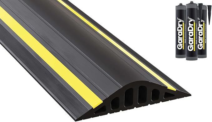 1 ½" High Garage Door Flood Barrier Threshold Seal Kit | Flexible PVC | by GaraDry