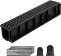 VEVOR Trench Drain, 40.1 x 6.1 x 7.9 in, 4 Pack Linear Drainage Channel by VEVOR