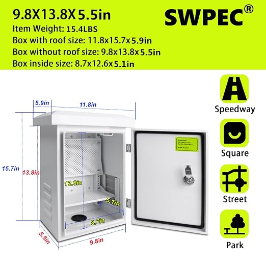 Metal Nema Enclosure with Fan Vented, Mount Track Electrical Box 12X16X6 | - Image 2