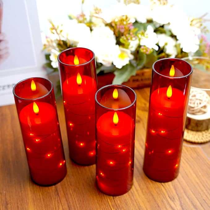 Flameless Candles, with Embedded Star String, Battery Operated Candles - Image 4