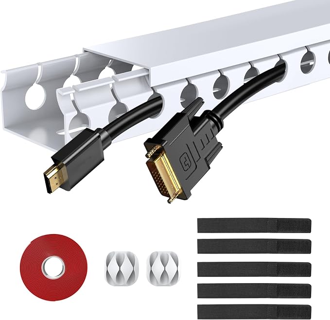 ENONCI Cable Raceway Kit 154in Under Desk Wire Cover Organizer 10-Pack | by ENONCI