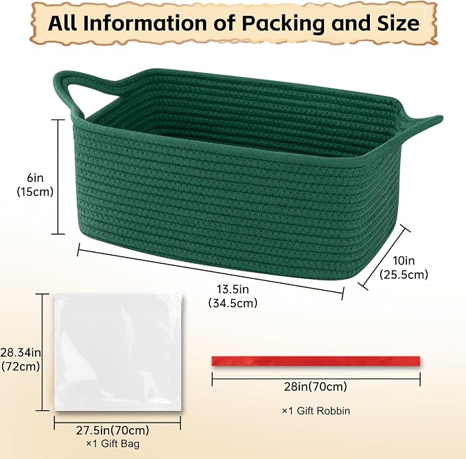 OIAHOMY Woven Basket, Gift Basket Empty - Image 2