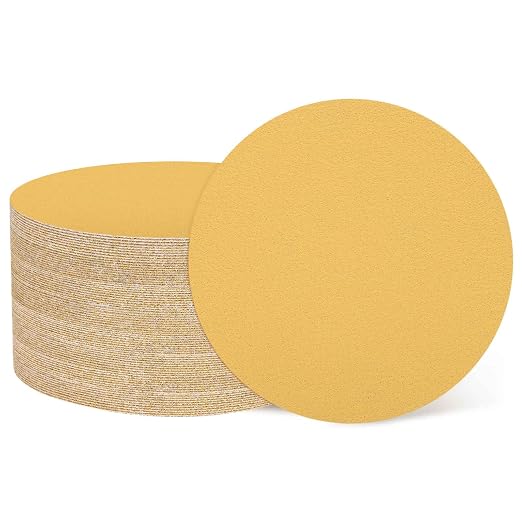HARFINGTON 100 Pcs 6 Inch Sanding Discs 100 Grit Yellow Aluminum Oxide | Hook by HARFINGTON