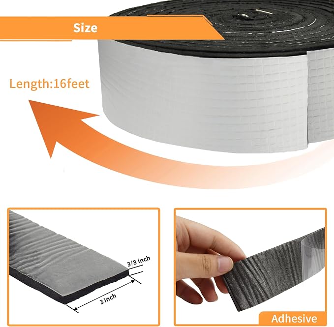 DOBTIM Foam Foil Pipe Insulation Wrap, Reflective Foil Insulation Tape Self - Image 2