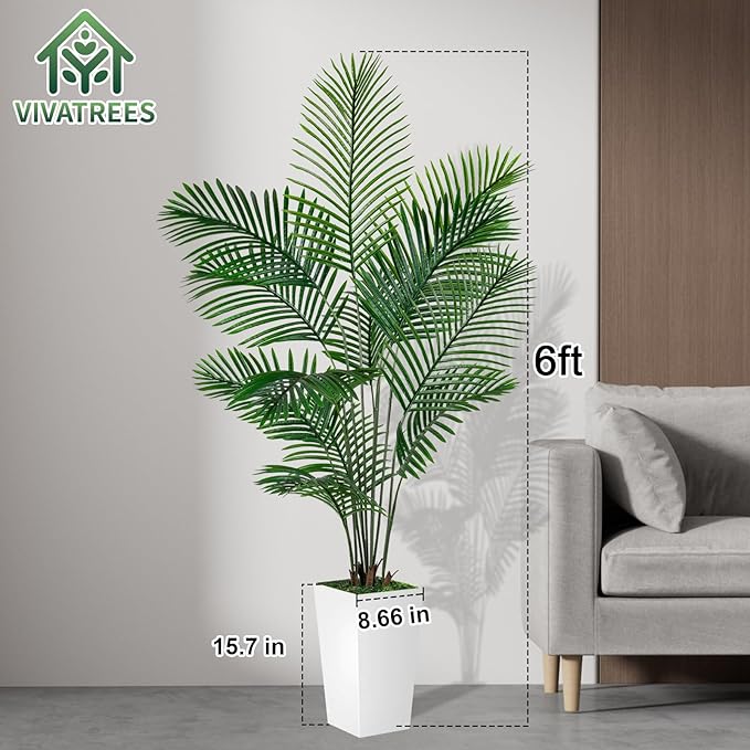 VIVATREES Palm Tree 6FT Artificial, 72in Tall Faux Palm Tree - Image 2