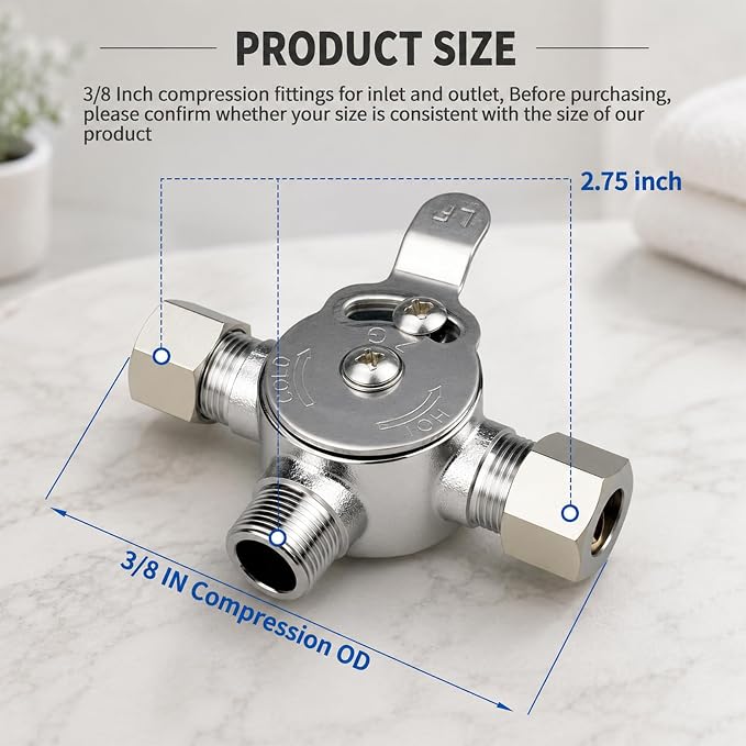 2PCS Water Mixing Valve, Hot and Cold Water Mixer, 3/8" Inch Inlets/Outlet | - Image 2