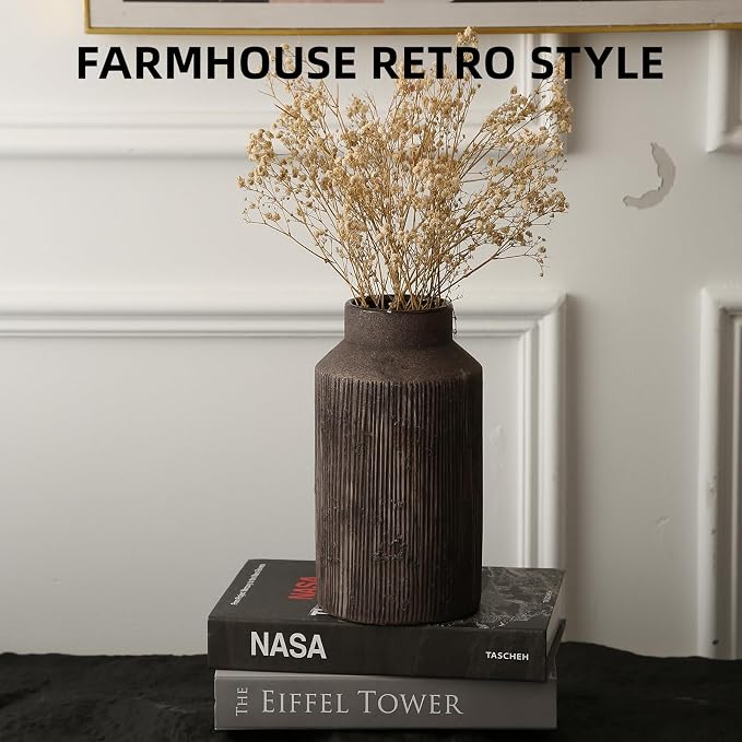 Rustic Vases for Home Decor. Ceramic Vase for Dining Table Decor. Terracotta - Image 4
