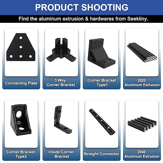 12 pcs Black 2020 45/135 Degree Angle Corner Bracket 2020 Extrusion Hardware - Image 5