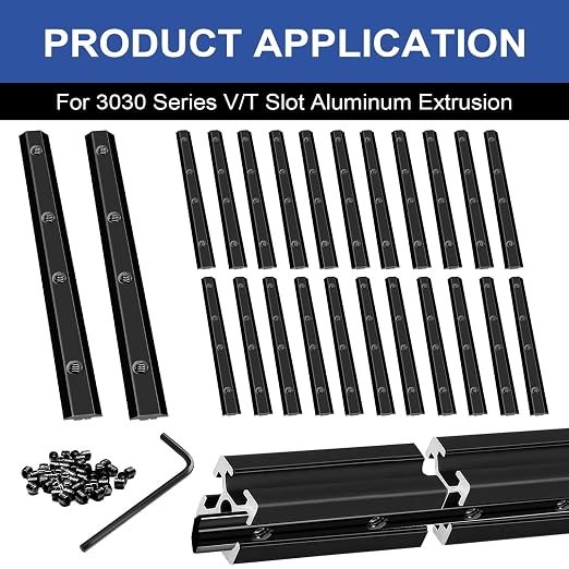 24pcs 3030 Straight Connector Corner Bracket Joint Plate Black | 3030 Hardware - Image 5