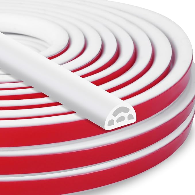 40Ft EPDM Rubber Weather Stripping Door Seal, Self-Adhesive Rubber Window Seal by CloudBuyer
