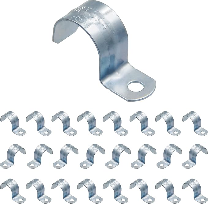 ISPINNER 25pcs 3/4 Inch Zinc Plated Steel EMT Pipe Straps by ISPINNER