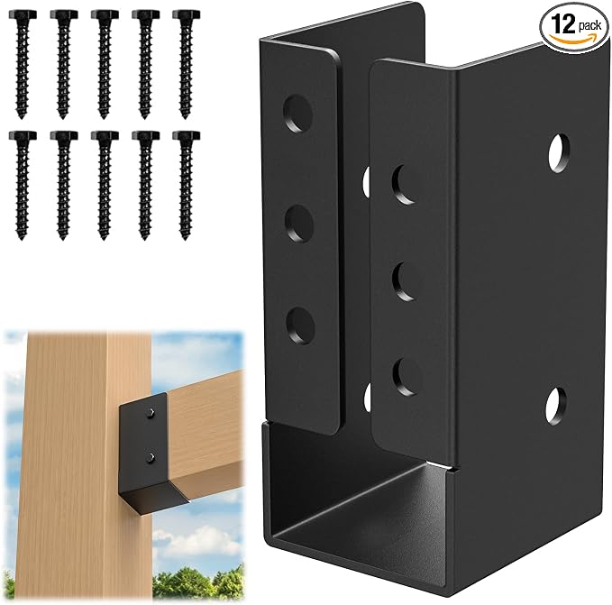 Concealed Joist Hanger 12 Pack 2"x4" Outdoor Concealed-Flange Joist Bracket | by FMhotu
