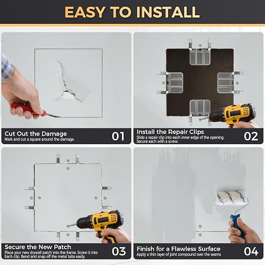 16 Pack Drywall Repair Clips, Easy Install Drywall Clips, Drywall Patch Clip | - Image 7