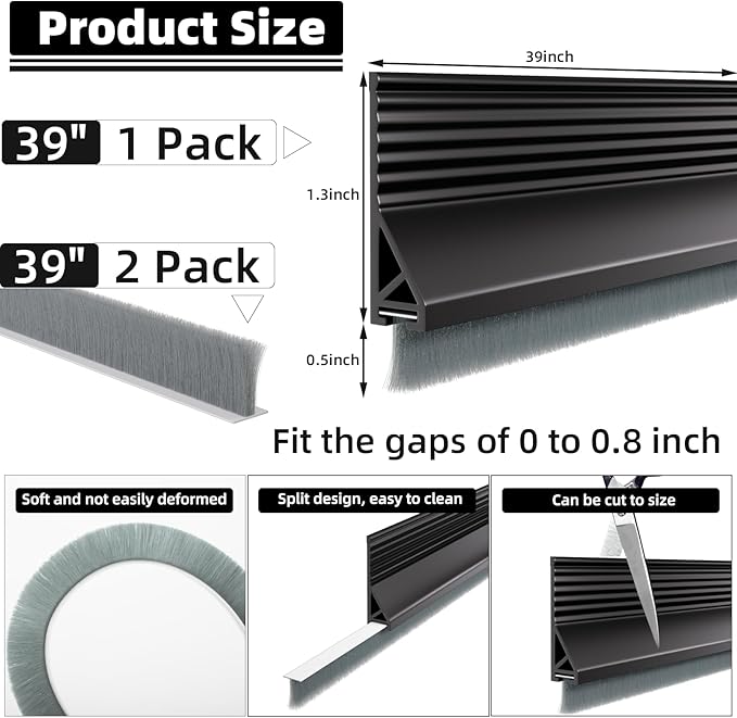 Esufeir 39”X2 Under Door Draft Stopper - Image 5