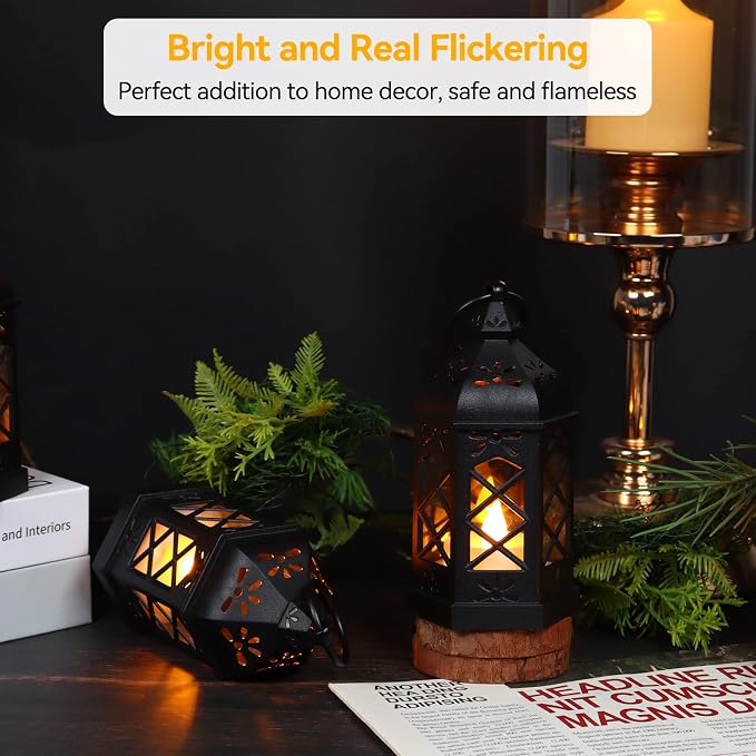 12-Pack Mini Lanterns, Small Candle Lanterns Decorative, Ramadan Eid Decor - Image 3