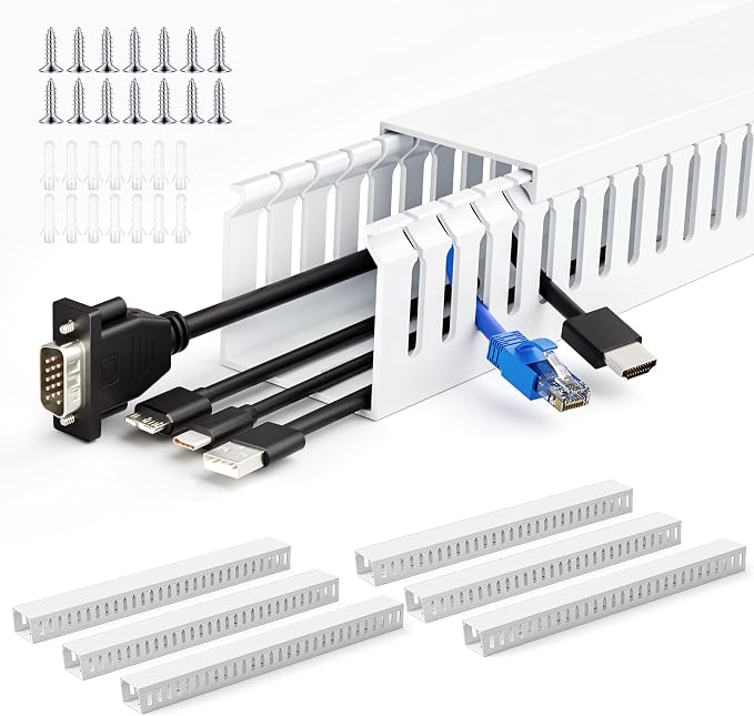 2" H x 2" W Cable Raceway, 99in Under Desk Wire Management Channel, 16.5in Each - Image 8