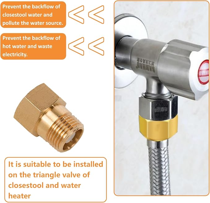 One Way Brass Check Valve Non Return 1/2" Female to 1/2" Male Thread Backflow - Image 6
