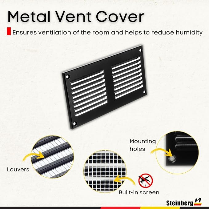 Steinberg14 Black Vent Cover 6x2 - Image 2