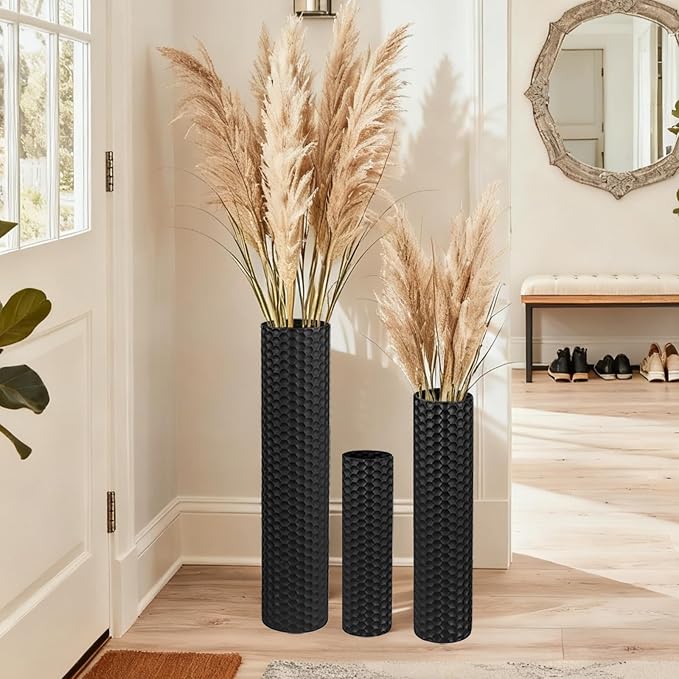 Black Tall Floor Vase by Unknown